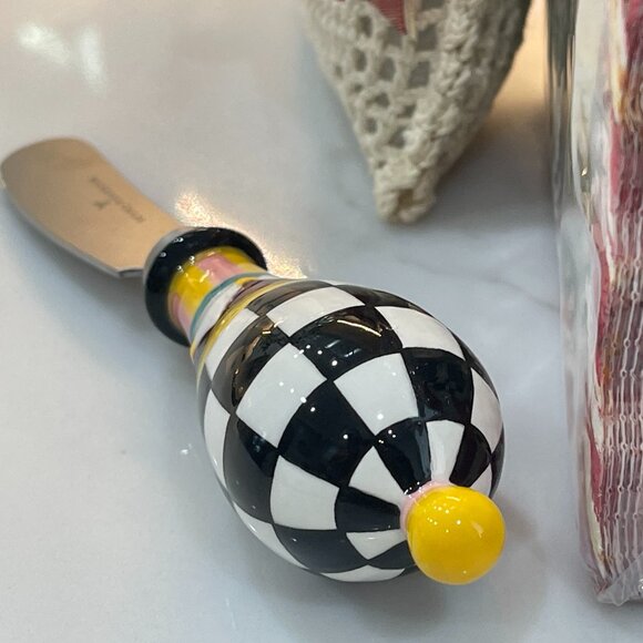 MacKenzie-Childs Hostess Gift Bundle – Courtly Check Cheese Spreader & Holiday N - Picture 2 of 13